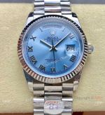 8+ Factory Rolex Copy Watch Gain Weight Day-Date Ice Blue Dial 36 mm